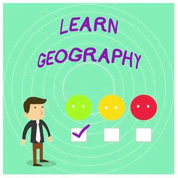 Conceptual hand writing showing Learn Geography. Business photo showcasing study Ilustración de archivo