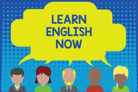 Conceptual hand writing showing Learn English Now. Business photo showcasing Stock Illustration