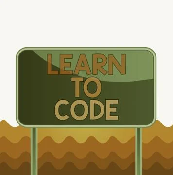 Conceptual hand writing showing Learn To Code. Business photo text Learn to Stock Illustration