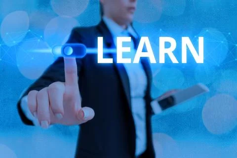Conceptual hand writing showing Learn. Business photo showcasing acquire Stock Photos