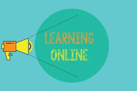 Conceptual hand writing showing Learning Online. Business photo showcasing Learn Stock Illustration