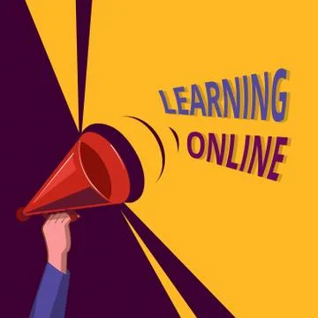 Conceptual hand writing showing Learning Online. Business photo showcasing Learn Stock Illustration