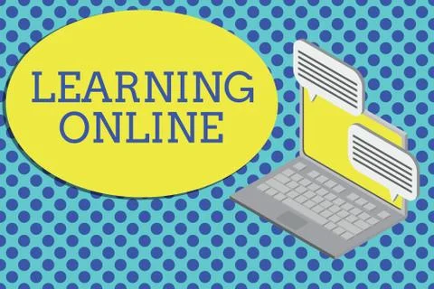 Conceptual hand writing showing Learning Online. Business photo text Learn Stockillustratie