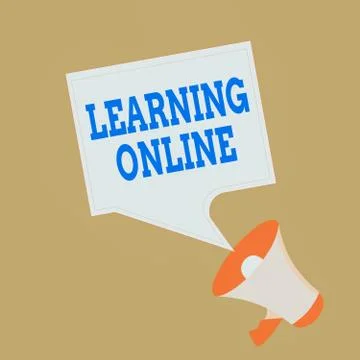 Conceptual hand writing showing Learning Online. Business photo showcasing Learn 스톡 일러스트