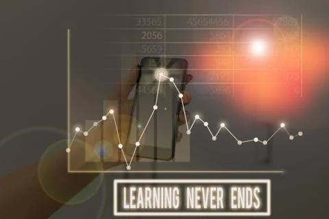 Conceptual hand writing showing Learning Never Ends. Business photo showcasing Stock Photos