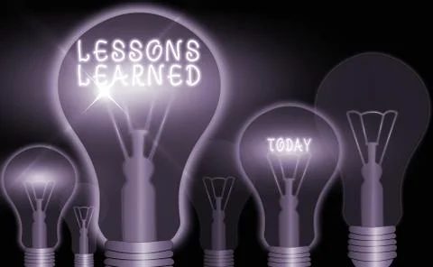 Conceptual hand writing showing Lessons Learned. Business photo showcasing Stockillustratie