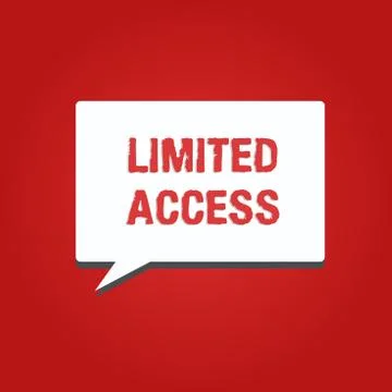 Conceptual hand writing showing Limited Access. Business photo showcasing Having Stock Illustration