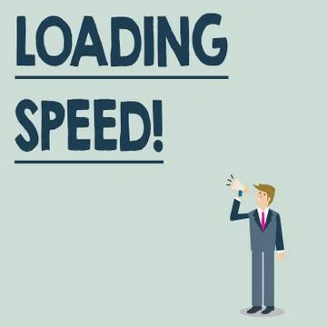 Conceptual hand writing showing Loading Speed. Business photo showcasing time Stock Illustration