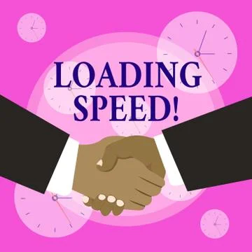Conceptual hand writing showing Loading Speed. Business photo showcasing time Illustrazione stock