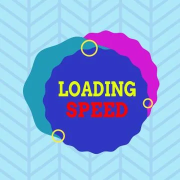 Conceptual hand writing showing Loading Speed. Business photo showcasing time Illustrazione stock