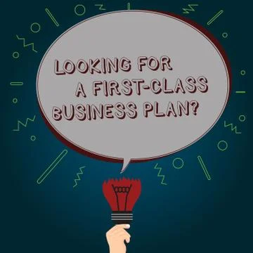 Conceptual hand writing showing Looking For A First Class Business Plan Stock Illustration