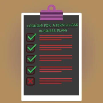 Conceptual hand writing showing Looking For A First Class Business Plan Stockillustratie