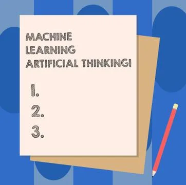 Conceptual hand writing showing Machine Learning Artificial Thinking. Business Stock Illustration