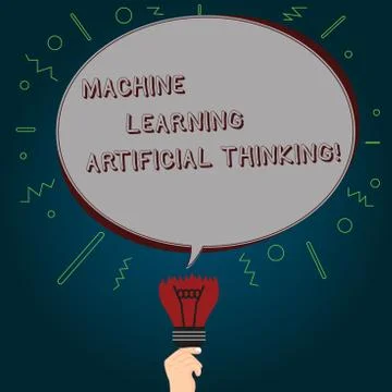 Conceptual hand writing showing Machine Learning Artificial Thinking. Business Stock Illustration