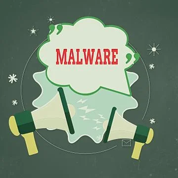 Conceptual hand writing showing Malware. Business photo text malicious software Stock-Illustration