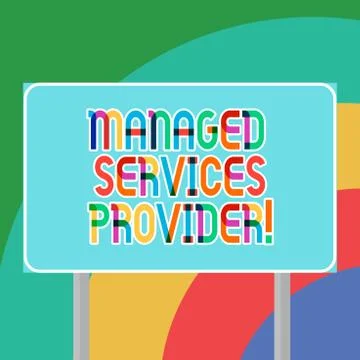 Conceptual hand writing showing Managed Services Provider. Business photo Stock Illustration
