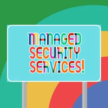 Conceptual hand writing showing Managed Security Services. Business photo Stock Illustration