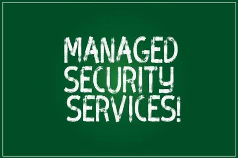 Conceptual hand writing showing Managed Security Services. Business photo Stock Illustration