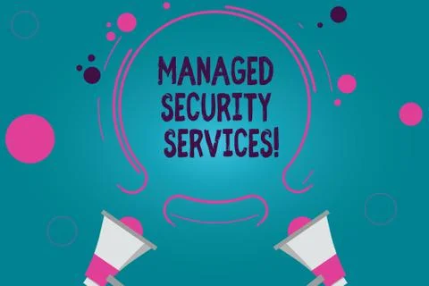 Conceptual hand writing showing Managed Security Services. Business photo text Stock Illustration