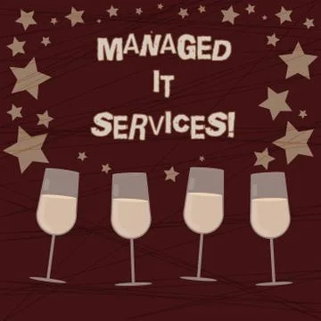 Conceptual hand writing showing Managed It Services. Business photo showcasing Illustrazione stock