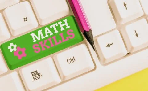 Conceptual hand writing showing Math Skills. Business photo showcasing starting Stock Photos
