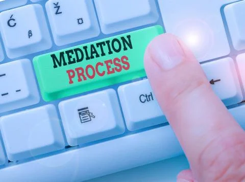 Conceptual hand writing showing Mediation Process. Business photo showcasing Stock Photos