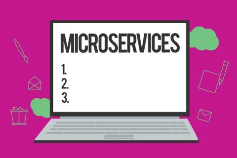 Conceptual hand writing showing Microservices. Business photo text Software Stockillustratie