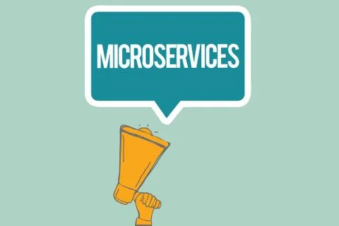 Conceptual hand writing showing Microservices. Business photo text Software Stockillustratie