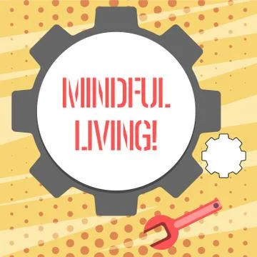 Conceptual hand writing showing Mindful Living. Business photo showcasing Stock Illustration