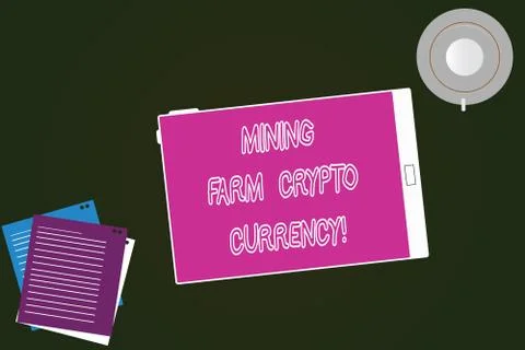 Conceptual hand writing showing Mining Farm Crypto Currency. Business photo text Illustrazione stock