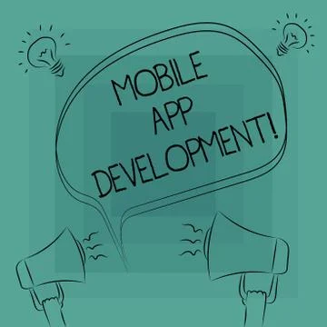 Conceptual hand writing showing Mobile App Development. Business photo text Stock Illustration