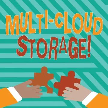 Conceptual hand writing showing Multi Cloud Storage. Business photo text use of Stock Illustration