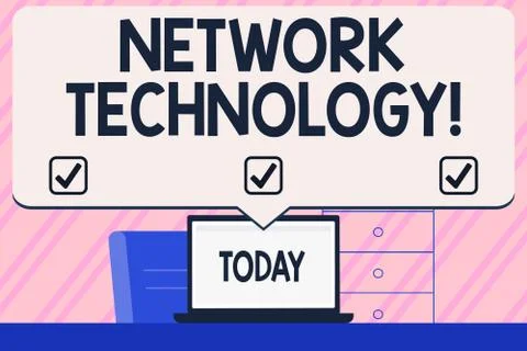 Conceptual hand writing showing Network Technology. Business photo text transmit 스톡 일러스트