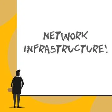 Conceptual hand writing showing Network Infrastructure. Business photo Stock Illustration