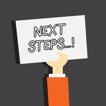 Conceptual hand writing showing Next Steps. Business photo showcasing Following Illustrazione stock