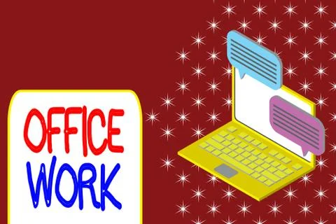 Conceptual hand writing showing Office Work. Business photo showcasing any Stock Illustration