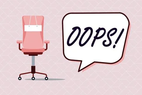 Conceptual hand writing showing Oops. Business photo text used to show Illustrazione stock