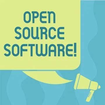 Conceptual hand writing showing Open Source Software. Business photo showcasing Stock Illustration