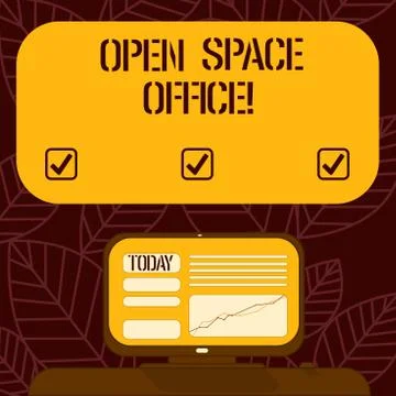 Conceptual hand writing showing Open Space Office. Business photo text minimizes Stock Illustration