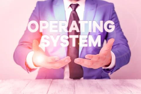 Conceptual hand writing showing Operating System. Business photo showcasing Stock Photos