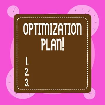 Conceptual hand writing showing Optimization Plan. Business photo showcasing 스톡 일러스트