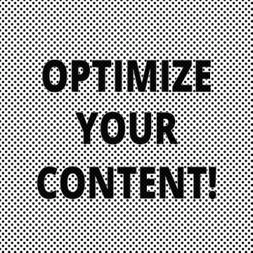 Conceptual hand writing showing Optimize Your Content. Business photo showcasing Illustrazione stock