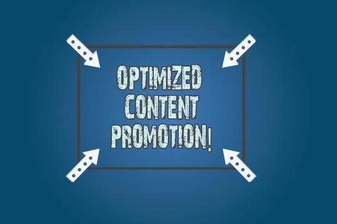 Conceptual hand writing showing Optimized Content Promotion. Business photo text Stock Illustration