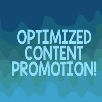 Conceptual hand writing showing Optimized Content Promotion. Business photo text Stock Illustration