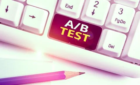Conceptual hand writing showing A Or B Test. Business photo text test to Foto stock