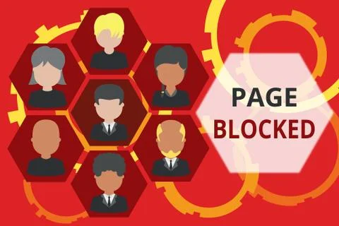 Conceptual hand writing showing Page Blocked. Business photo text Users are Illustrazione stock