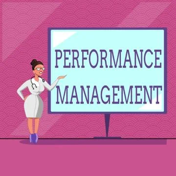 Conceptual hand writing showing Performance Management. Business photo text 스톡 일러스트