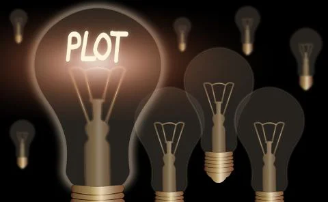 Conceptual hand writing showing Plot. Business photo showcasing sequence of Ilustración de archivo