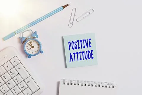 Conceptual hand writing showing Positive Attitude. Business photo text Being Stock Photos