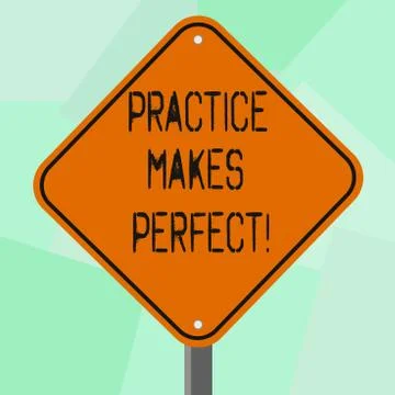 Conceptual hand writing showing Practice Makes Perfect. Business photo Stockillustratie